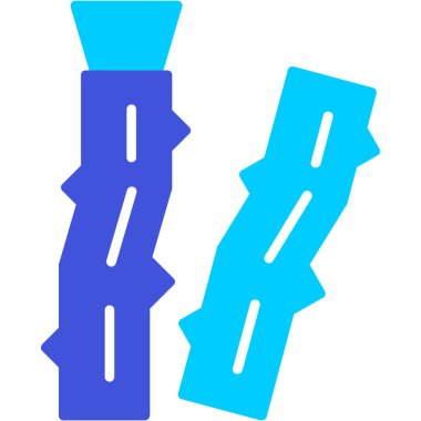 Mavi ve beyaz çizgi film ikonunun vektör çizimi