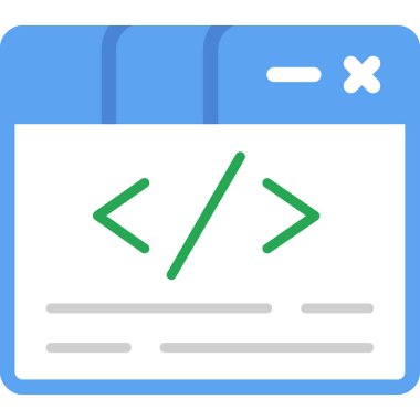 Kodlama. Web simgesi basit illüstrasyon
