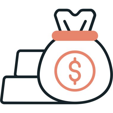 çanta çanta dolar simgesi - taslak biçimi