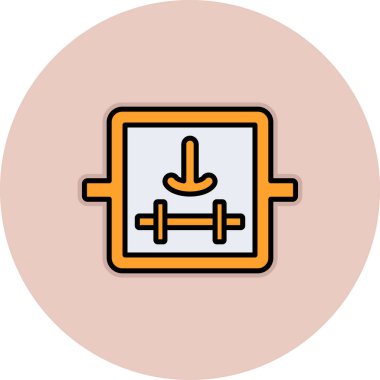 Beyaz arka planda izole edilmiş ana hatlı spor salonu ikonu. Spor sembolü. Spor aletleri. Spor salonu ikonu. vektör.