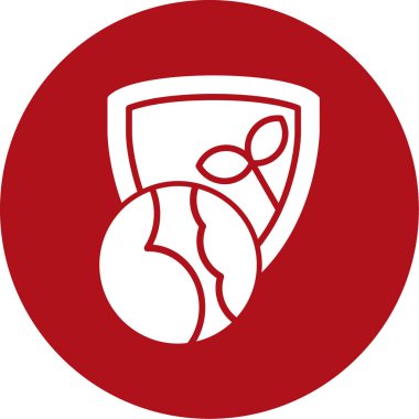 Kırmızı bir kalkanın vektör illüstrasyonu