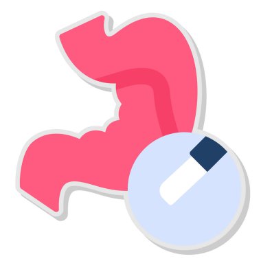 Beyaz arka planda izole edilmiş, modern tarzda bir mide ikonu. organlar sembolü vektör illüstrasyonu