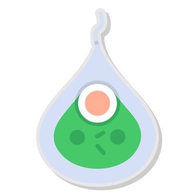 Yeşil göz simgesiyle izole edilmiş damla