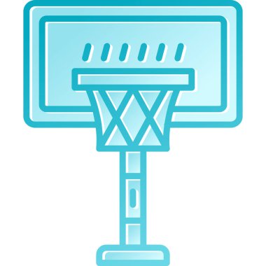 Basketbol potası ikonu. Web için basketbol arabası vektör simgesinin özet çizimi