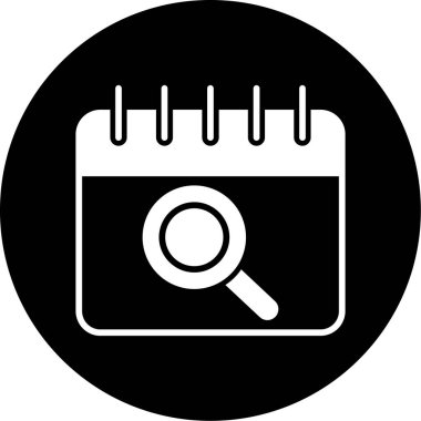 Takvim simgesi olan büyüteç, basit biçim