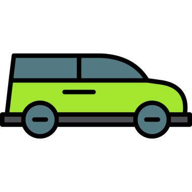 araba vektör renk simgesi