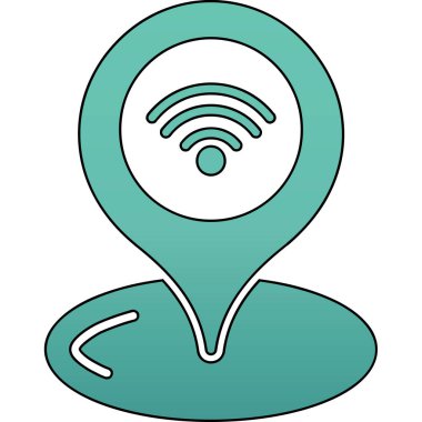 wifi konum simgesi vektör illüstrasyonu