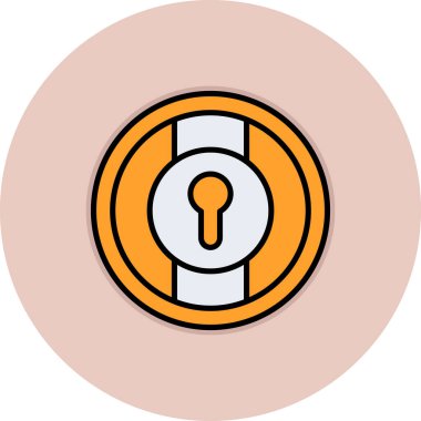 Bir kilidin vektör düz simgesi