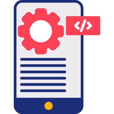 Mobil geliştirme düz vektör simgesi