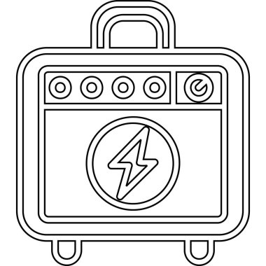 Taşınabilir elektrik bataryası ve yıldırım simgesi