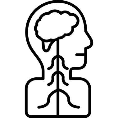 Beyin baş insan simgesi ana hatlarıyla