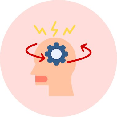 Beyin. Web simgesi basit illüstrasyon