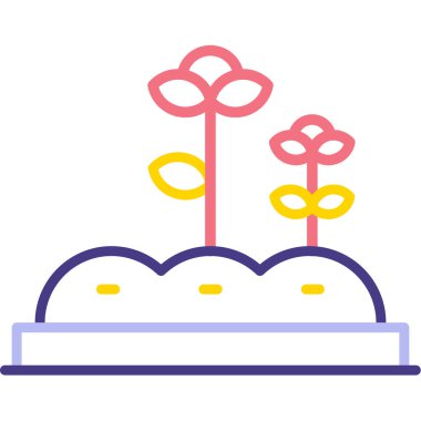 Bahçe çiçekleri Web simgesi basit illüstrasyon