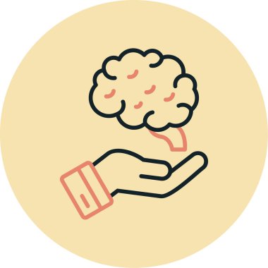 Beyin. Web simgesi basit illüstrasyon