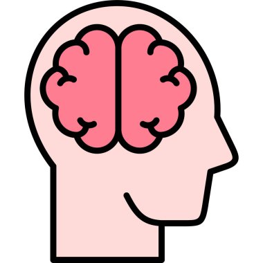 beyin ikonu vektör illüstrasyonu