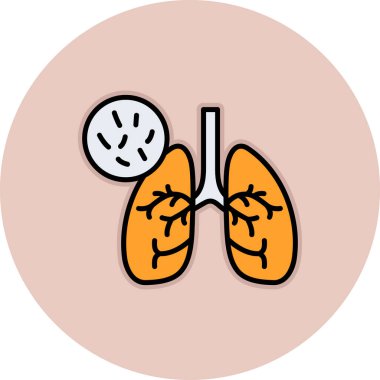 akciğer simgesi modada izole edilmiş arkaplan