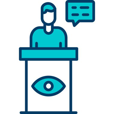 Konuşmacı. Web simgesi basit illüstrasyon