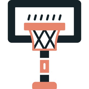 Basketbol potası simgesi, düz stil tasarımı