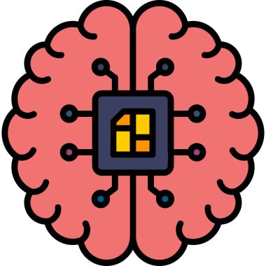 Beyin simgesi, vektör illüstrasyonu