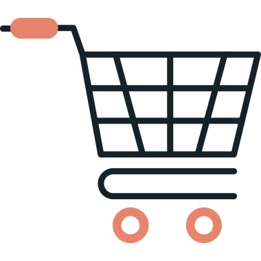 Alışveriş arabası simgesi, vektör illüstrasyonu