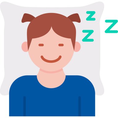 çocuk uyku ikonu, vektör illüstrasyonu basit tasarım