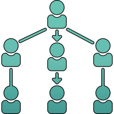 Sosyal ağa bağlı kişilerin vektör illüstrasyonu