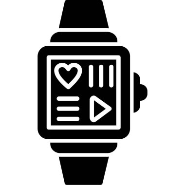 akıllı saat simgesi, modern basit düz tasarım