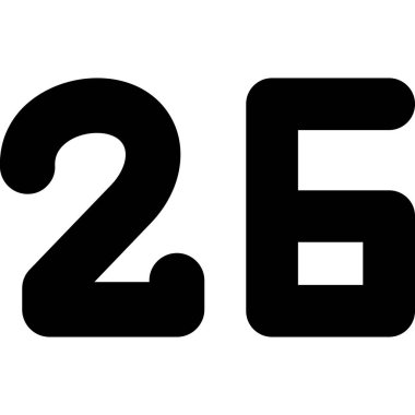 Beyaz arkaplandaki siyah sayıların vektör çizimi