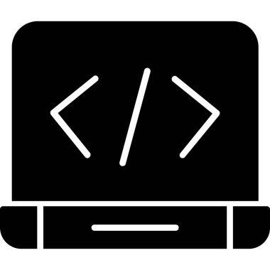 Kodlama web simgesi, basit illüstrasyon