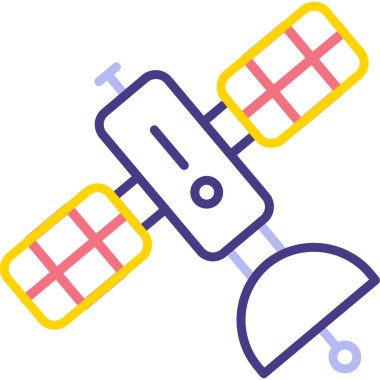 uydu ağ simgesi basit illüstrasyon vektörü