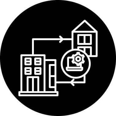 Bir ev simgesinin vektör illüstrasyonu