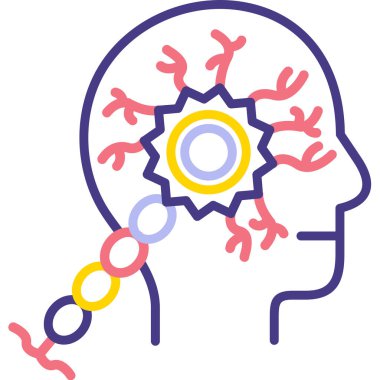 Beyin. Web simgesi basit illüstrasyon