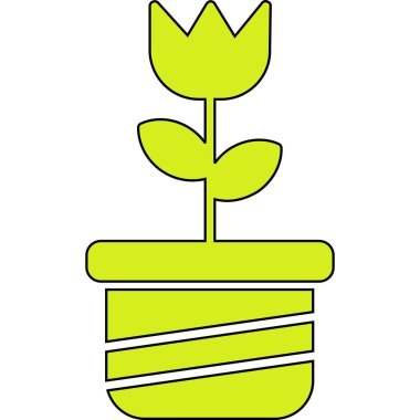 çiçek saksısı vektör simgesi