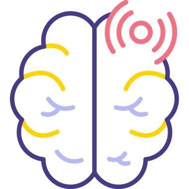 Beyin. Web simgesi basit illüstrasyon