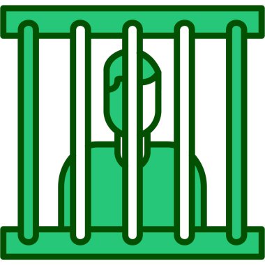 Düz biçimli hapishane simgesi beyaz arkaplanda izole.