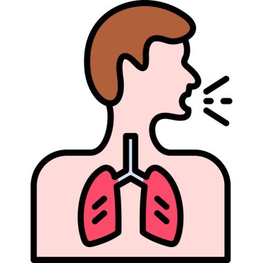 akciğer simgesi, vektör illüstrasyonu