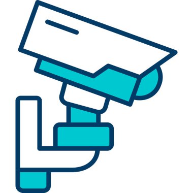 Kapalı devre kamera simgesi. CCTV izleme vektör simgesi rengi düz izole