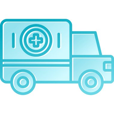 Tıbbi araç vektör ikonu. karikatür vektör simgesi beyaz arka plan tıbbi arabasında izole edildi.