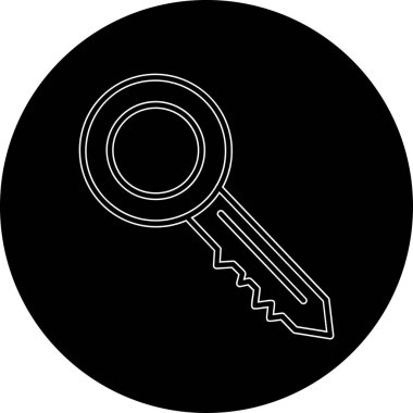 Moda düz biçimli anahtar simgesi izole edildi.