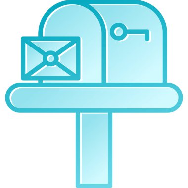 Mavi zarf simgesinin vektör illüstrasyonu