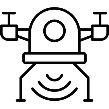 Robot robot ikon ana hatları vektörü. robot robot. makine