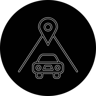 Bir araba simgesinin vektör illüstrasyonu