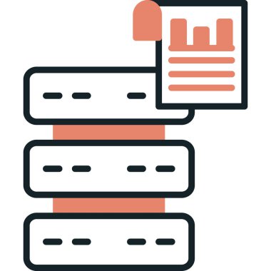 veritabanı vektör çizgisi simgesi, vektör, illüstrasyon