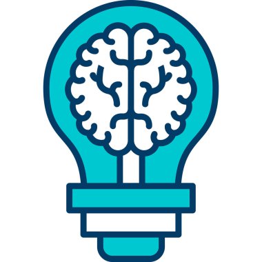 beyin ampulü ikonu vektör çizimi