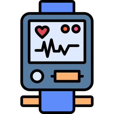 akıllı saat simgesi renk ana hatları vektörü