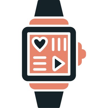 Kalp atış hızı vektör çizimine sahip akıllı twatch