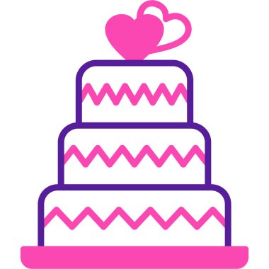 düğün pastası simgesi, vektör illüstrasyonu beyaz arkaplanda izole