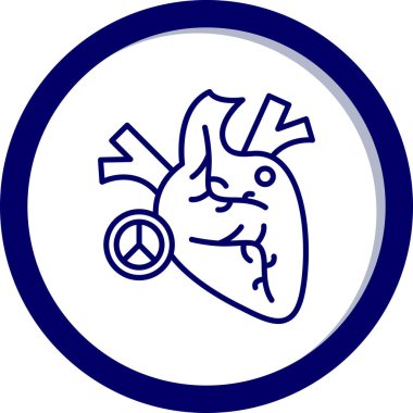 Kalp ve kalp ikonunun vektör illüstrasyonu