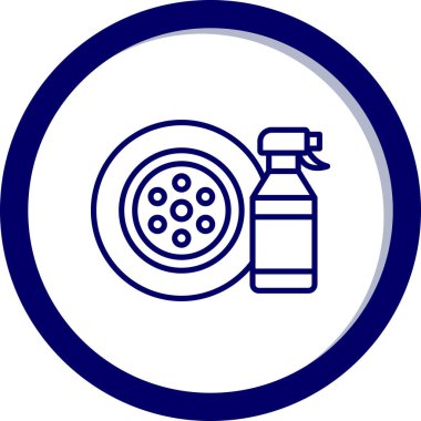 çamaşır makinesi vektör simgesi. biçim iki renk düz daire içine alınmış sembol, mavi ve gri renkler, yuvarlak açılar, beyaz arkaplan.