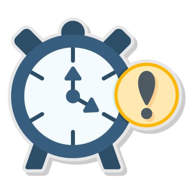 Sembol ve ünlem işaretli çalar saat.